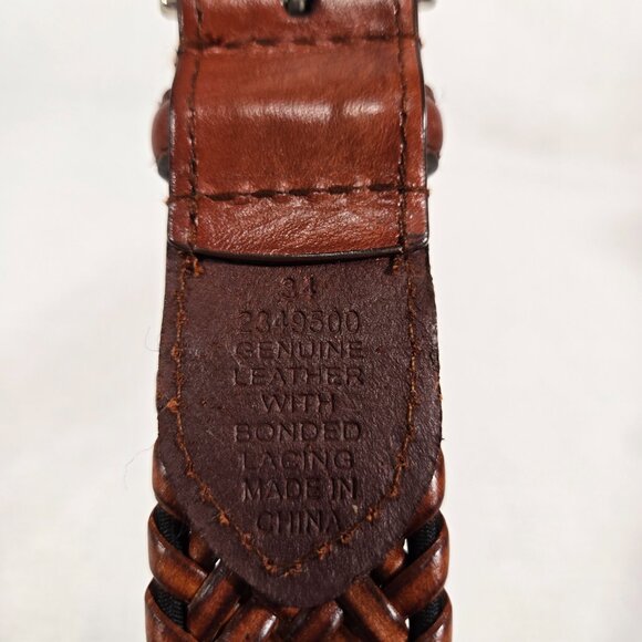 VINTAGE Hipster Western Genuine BROWN Leather Bonded Lacing BELT Men's Size 34. - Picture 9 of 17